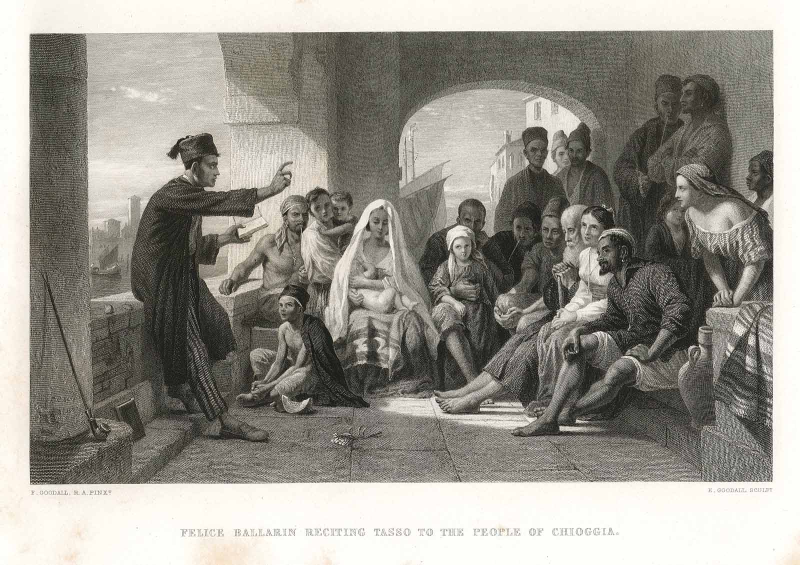 Felice Ballarin reciting Tasso to the people of Chioggia
