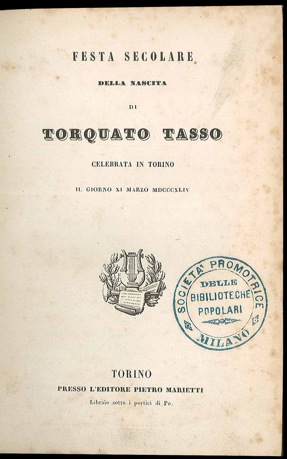 Festa secolare della nascita di Torquato Tasso