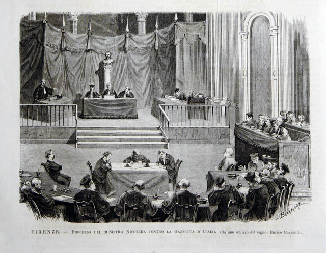 Firenze.- Processo del ministro Nicotera contro la Gazzetta d’Italia