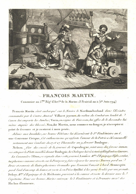 François Martin Canonnier au 5eme Règt d’Artrie de la Marine. …