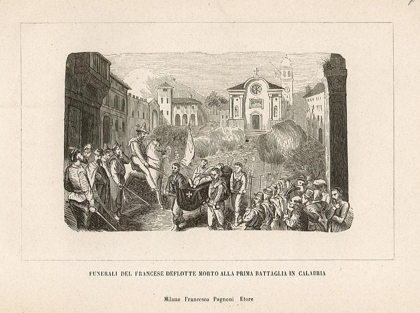 Funerali del francese Delflotte morto alla prima battaglia in Calabria