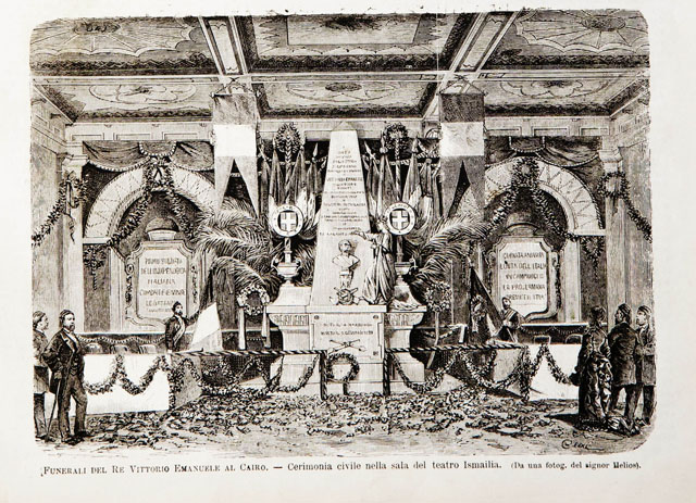 Funerali del Re Vittorio Emanuele al Cairo.- Cerimonia civile nella …