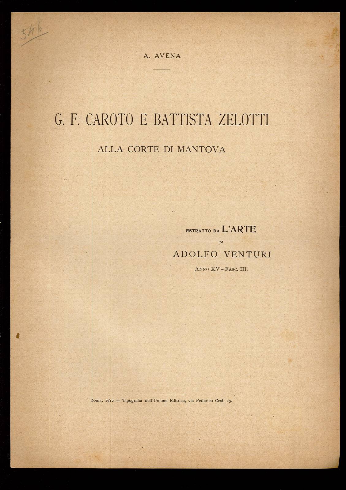 G. F. Caroto e Battista Zelotti alla Corte di Mantova