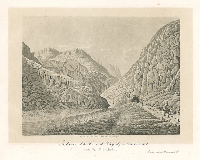 Gallerie dite Trou d'Ury dep: Andermatt route de St Gotthard