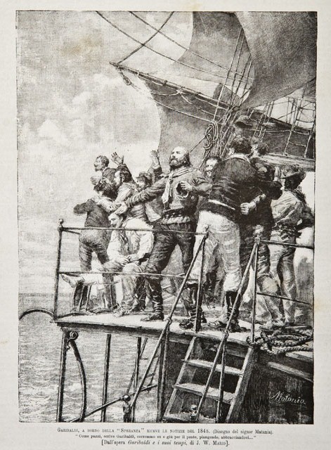 Garibaldi, a bordo della “Speranza” riceve le notizie del 1848