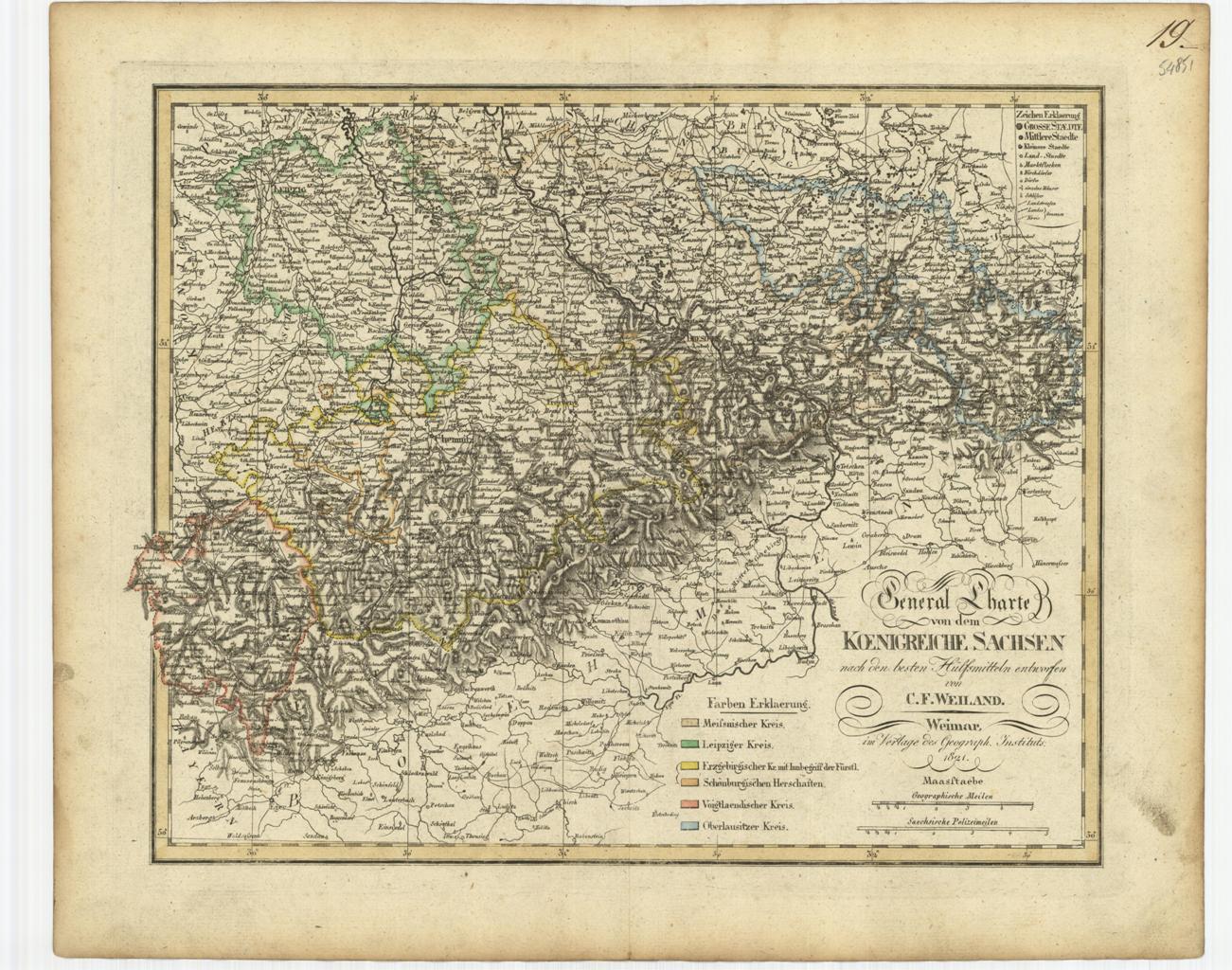 General Charte con dem Koenigreiche Sachsen