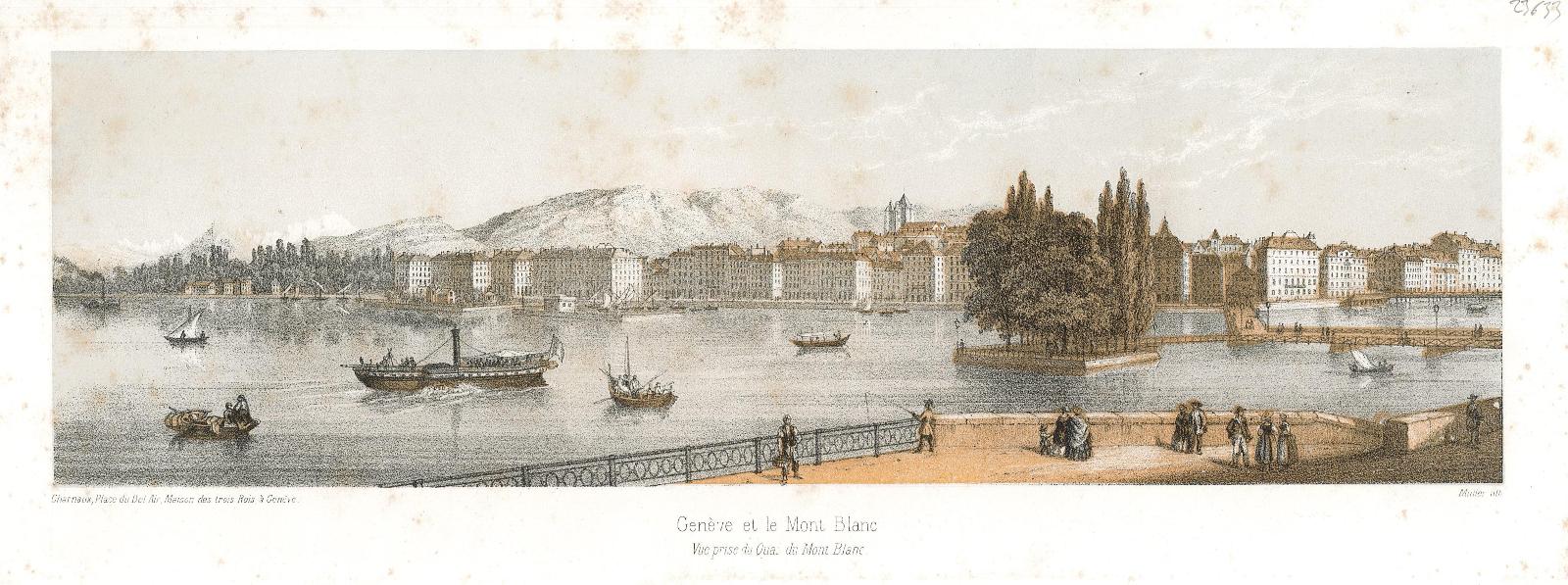 Geneve et le Mont Blanc / vue prise da Quai …