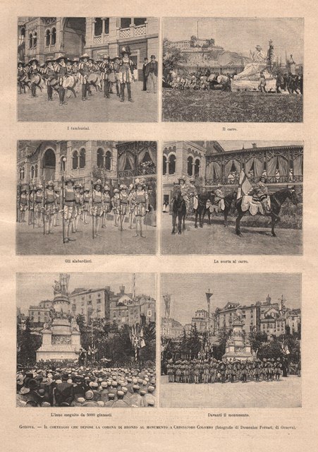 Genova - Il corteggio che depose la corona di bronzo …