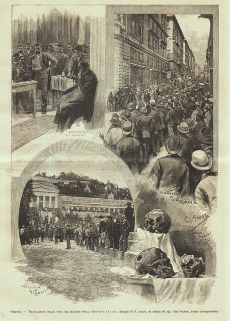 Genova - Traslazione delle ossa dei martiri della Giovine Italia
