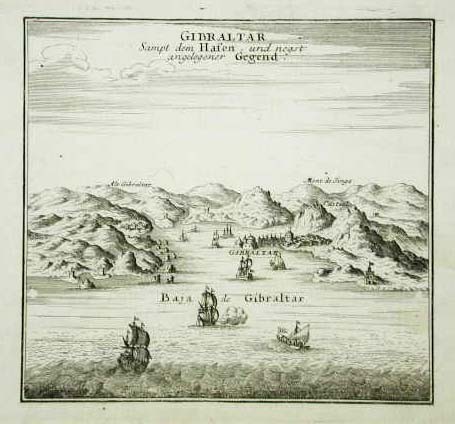 Gibraltar Sampt dem Hafen und negst angelegener Gegend