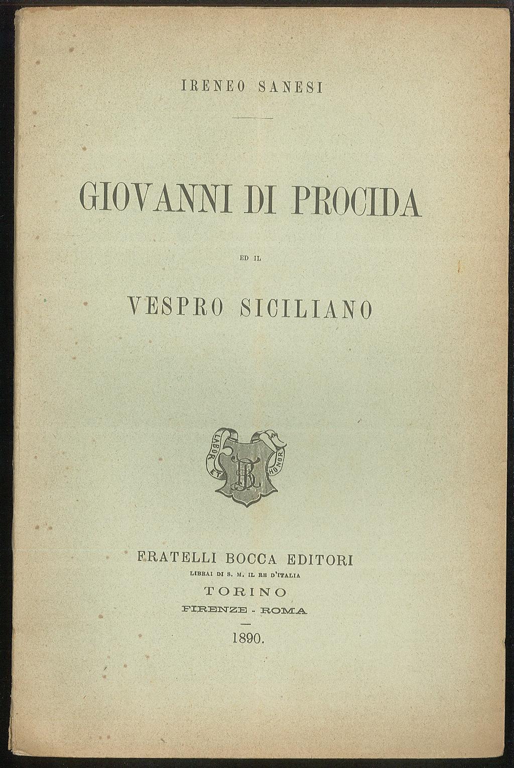 Giovanni di Procida ed il Vespro Siciliano