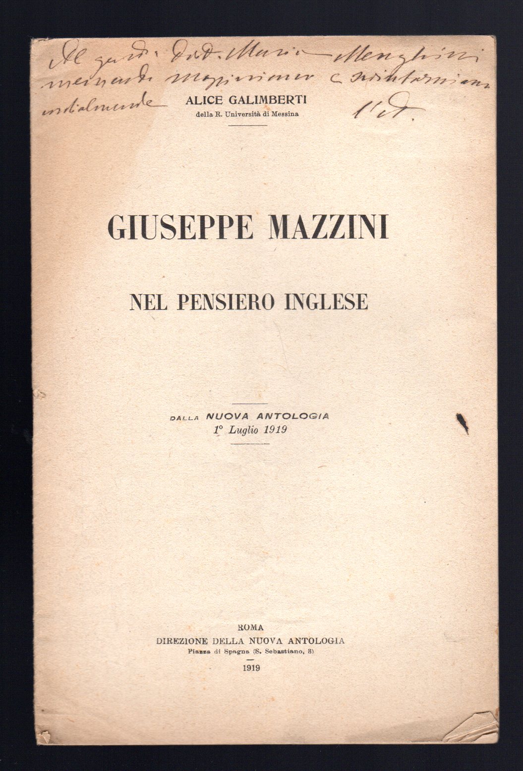 Giuseppe Mazzini nel pensiero inglese