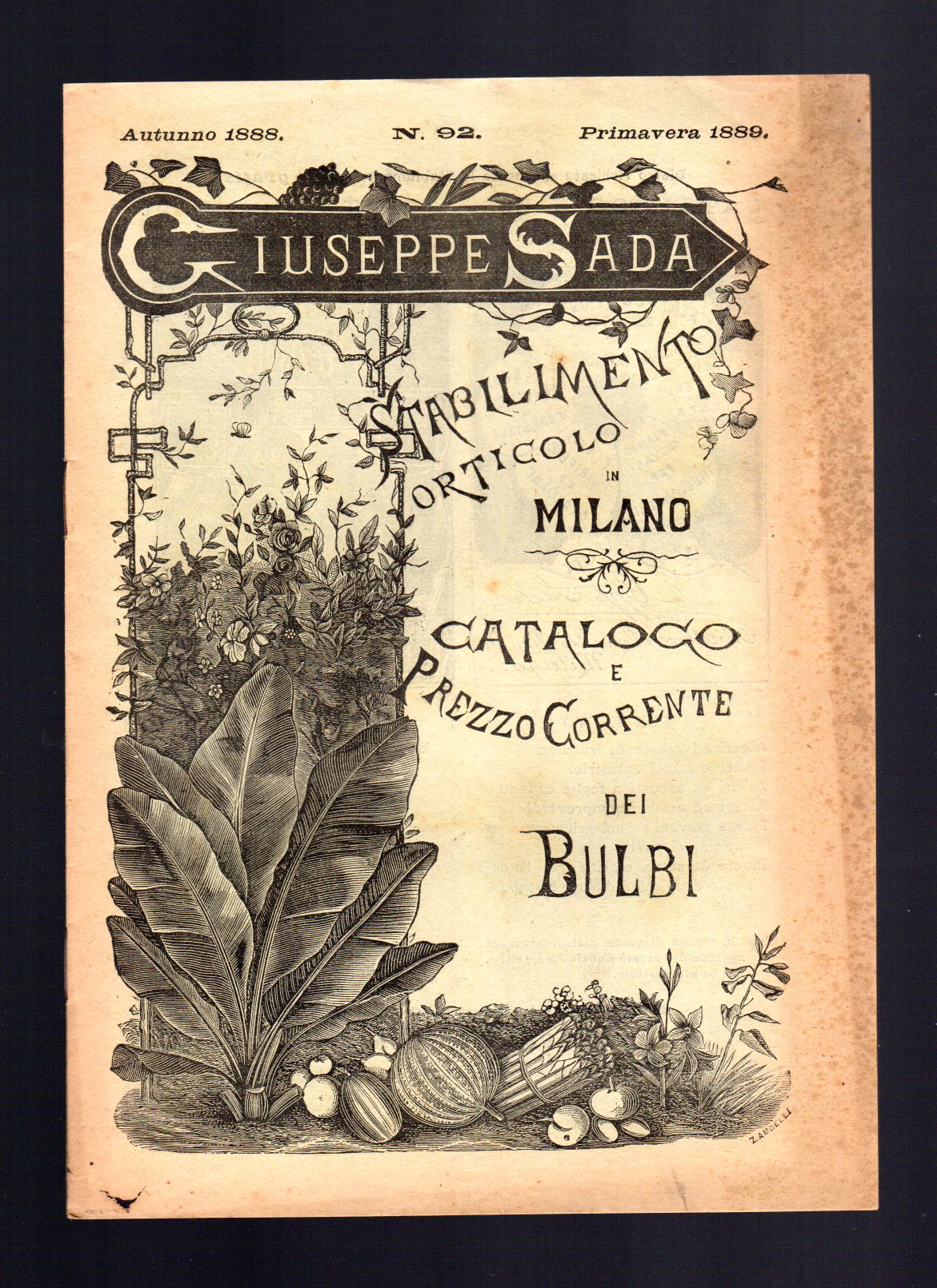 Giuseppe Sada - Catalogo e prezzo corrente dei bulbi