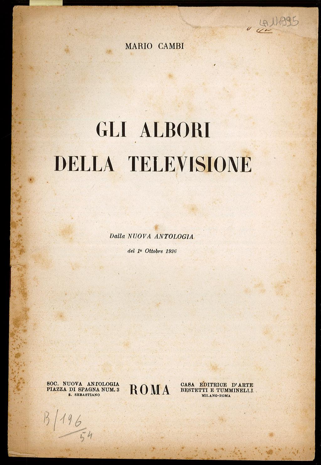 Gli albori della televisione