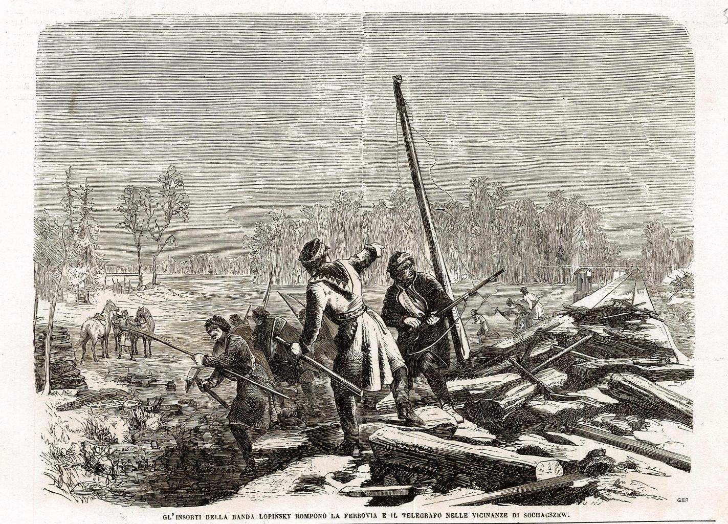 Gli insorti della banda Lopinsky rompono la ferrovia e il …