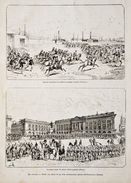 Gli scioperi di Reims / Quattro squadroni di cavalleria occupano …