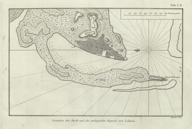 Grundis der stadt und der um liegenden gegend von Loheia
