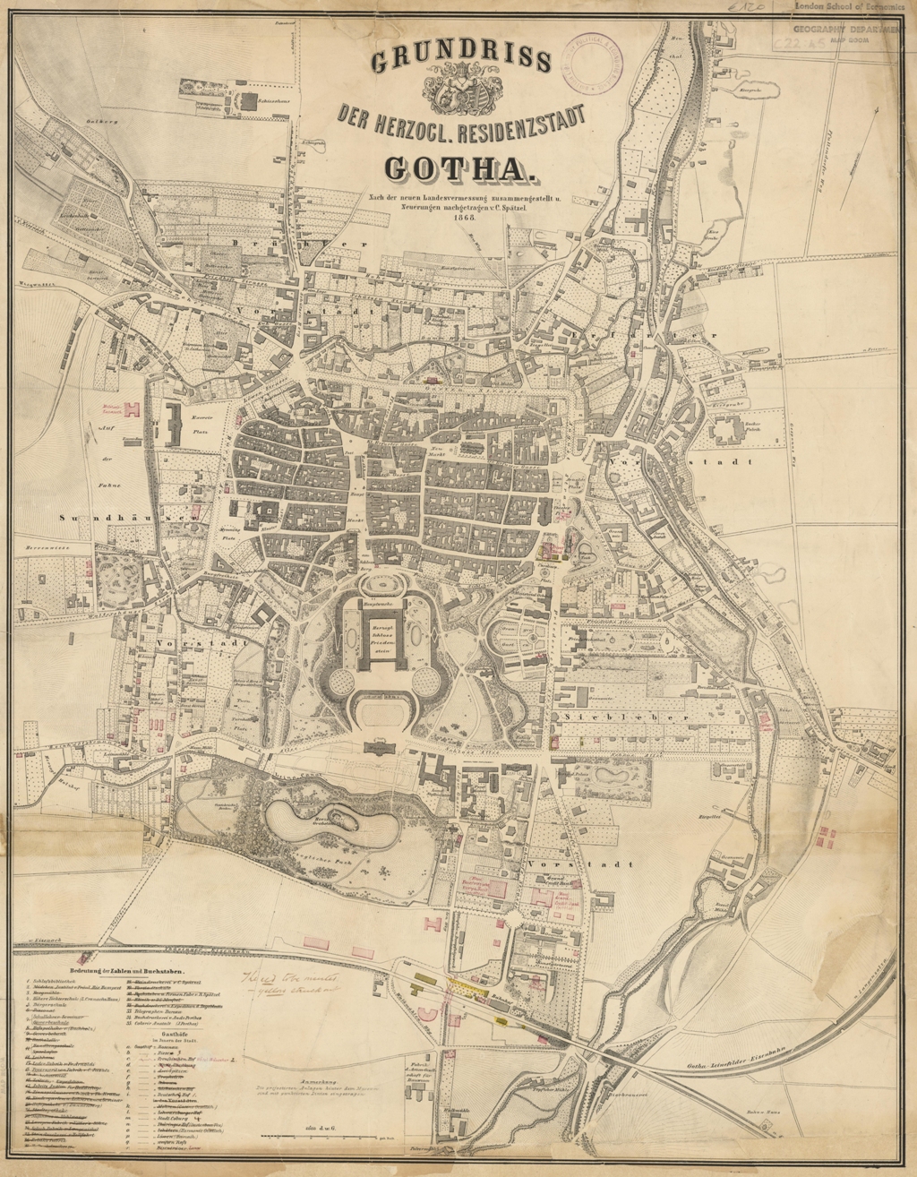 Grundriss der Herzogl Residenzstadt - Gotha