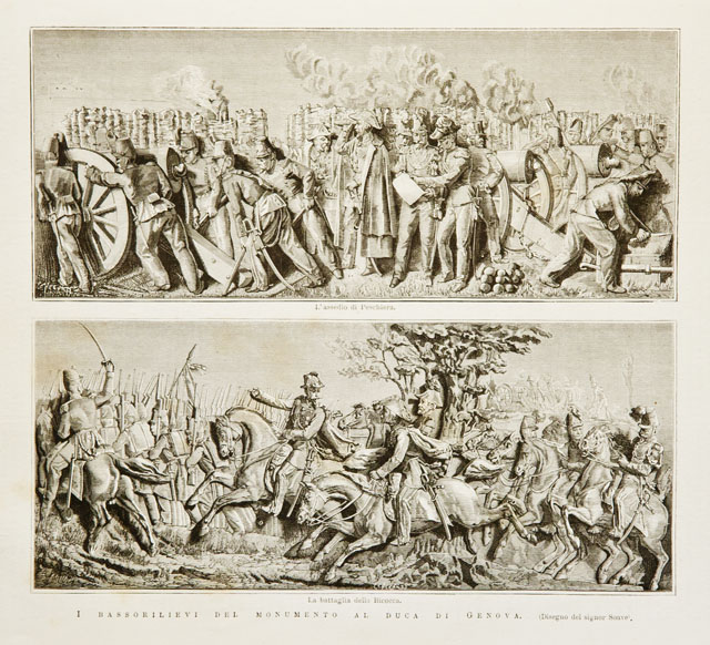 I bassorilievi del monumento al duca di Genova / L’assedio …