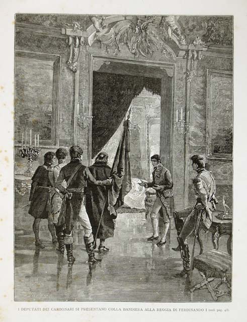 I deputati dei carbonari si presentano colla bandiera alla reggia …