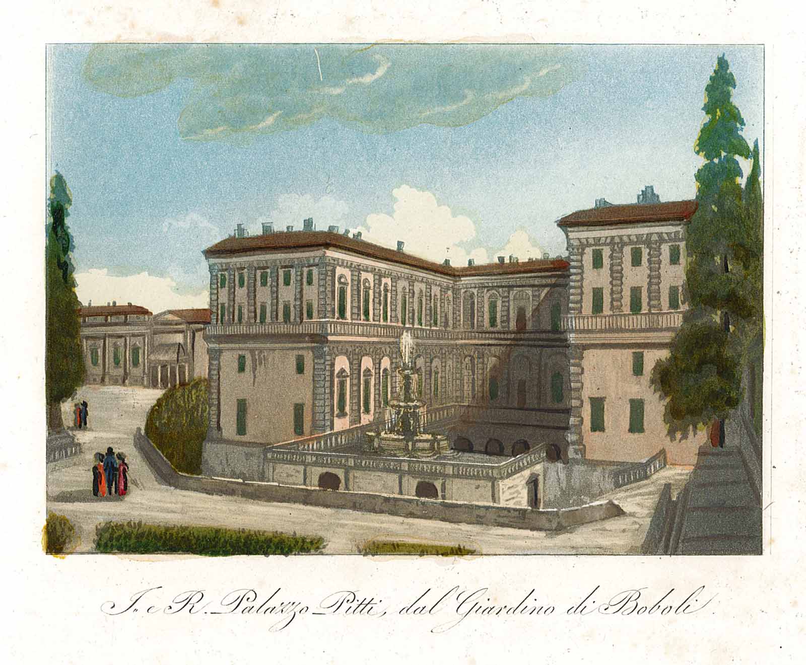 I. e R. Palazzo Pitti, dal Giardino di Boboli