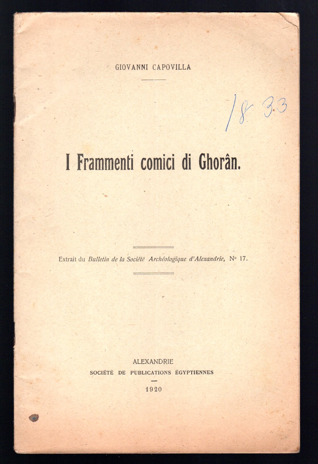 I frammenti comici di Ghoran