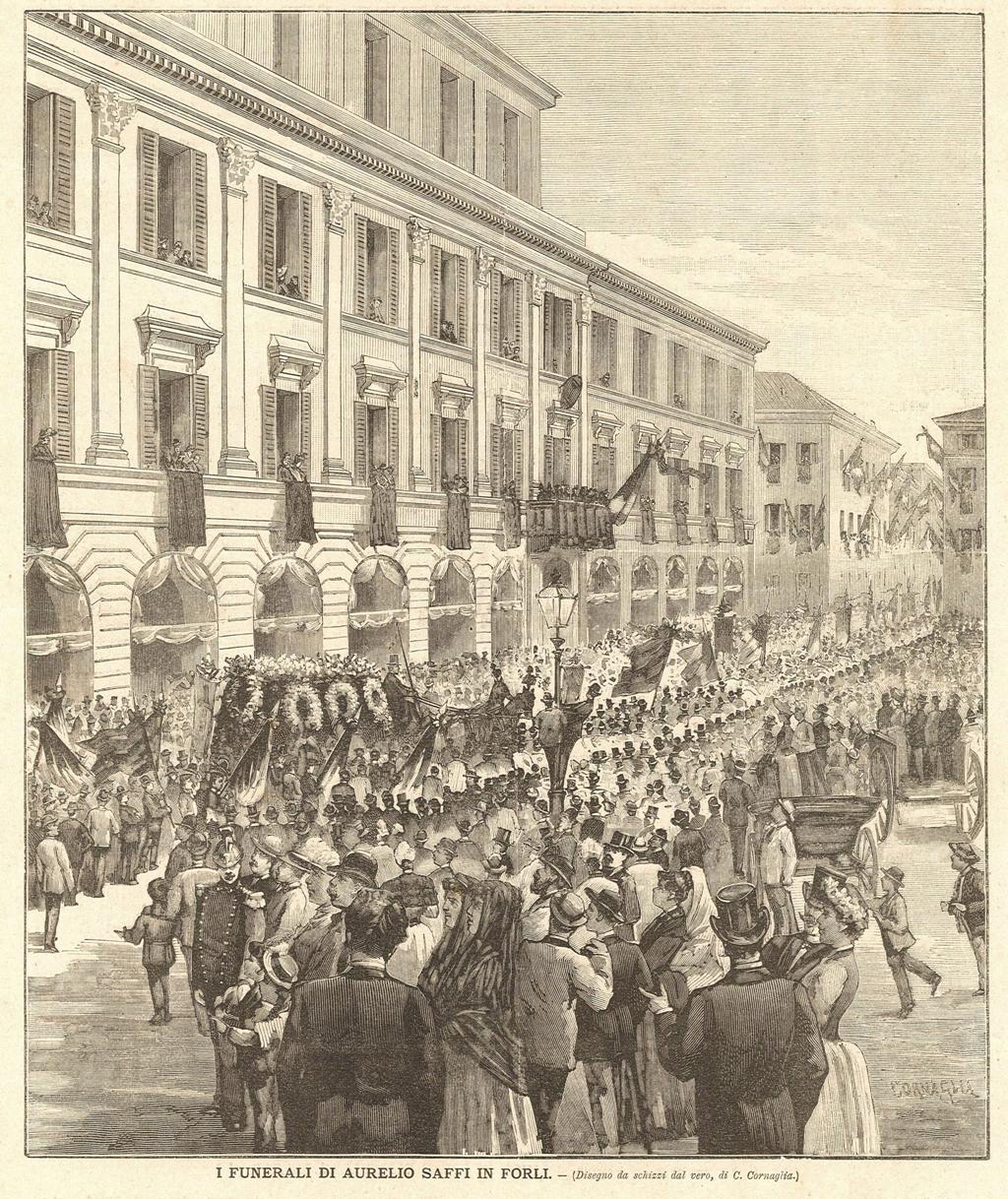 I funerali di Aurelio Saffi in Forlì