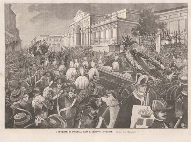 I funerali di Cosenz a Roma il giorno 1° ottobre