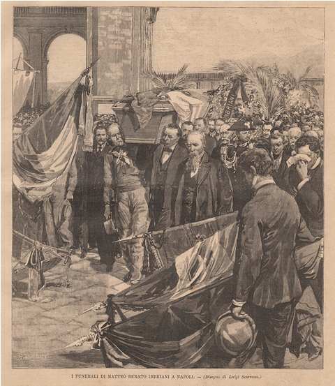 I funerali di Matteo Renato Imbriani a Napoli