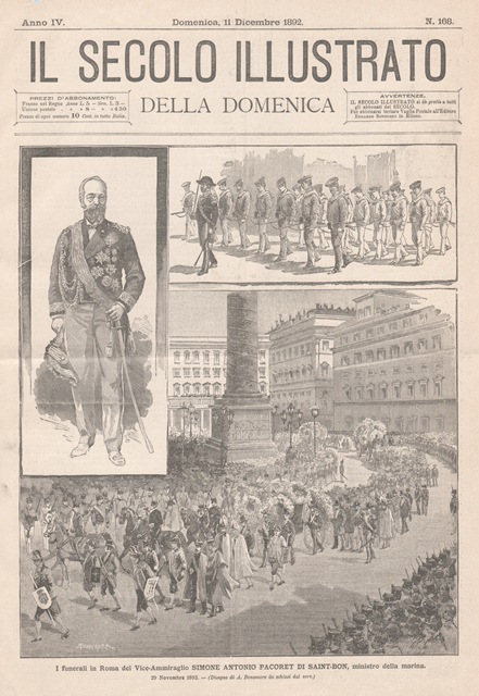 I funerali in Roma del Vice-Ammiraglio Simone Antonio Pacoret di …