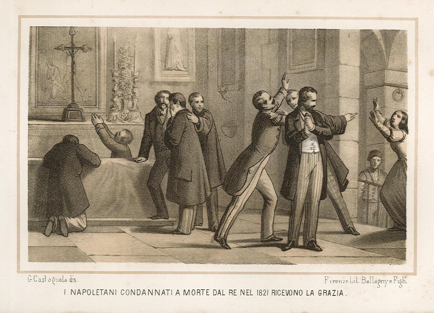 I napoletani conndannati a morte dal Re nel 1821 ricevono …