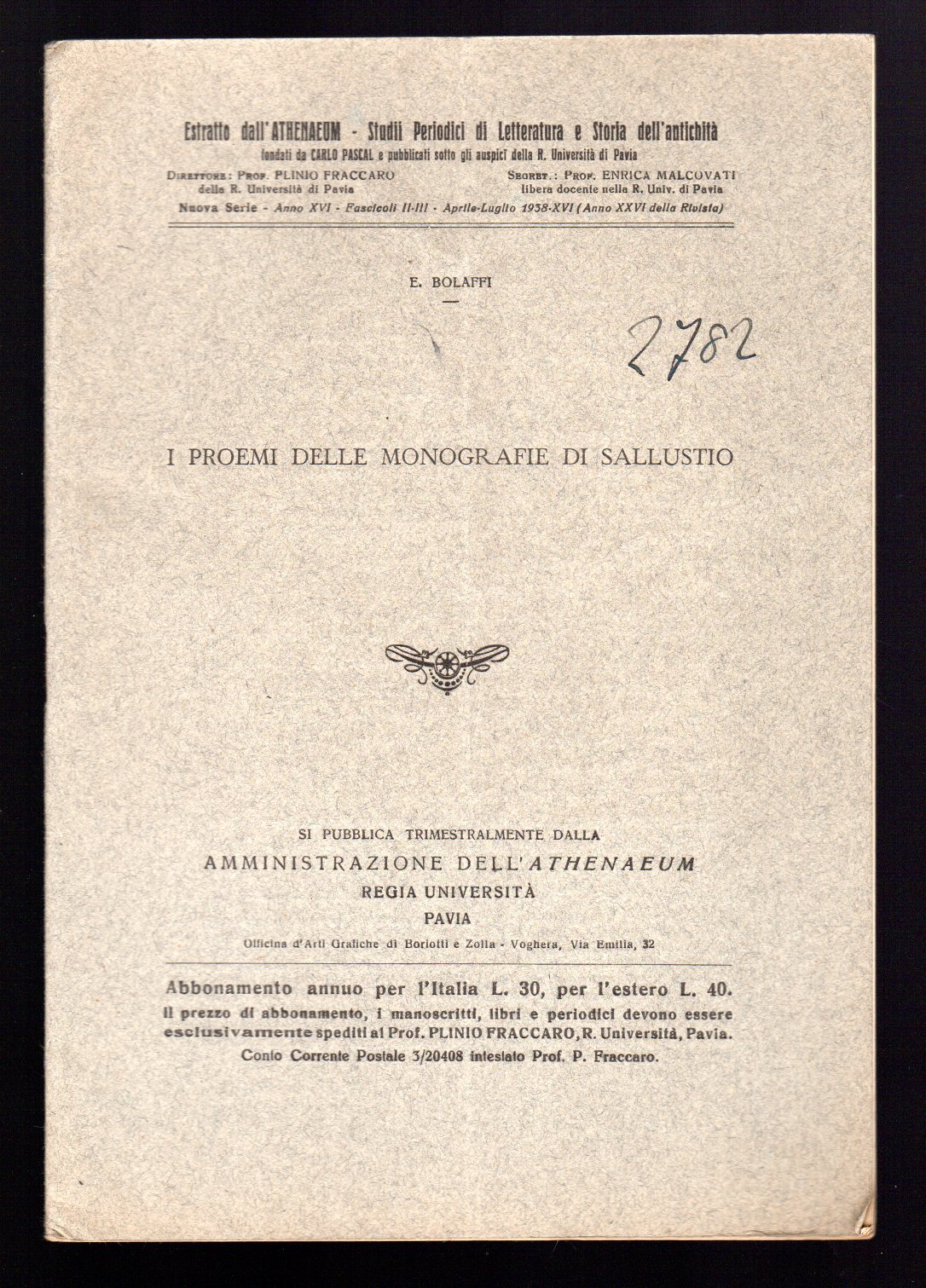 I Proemi delle monografie di Sallustio