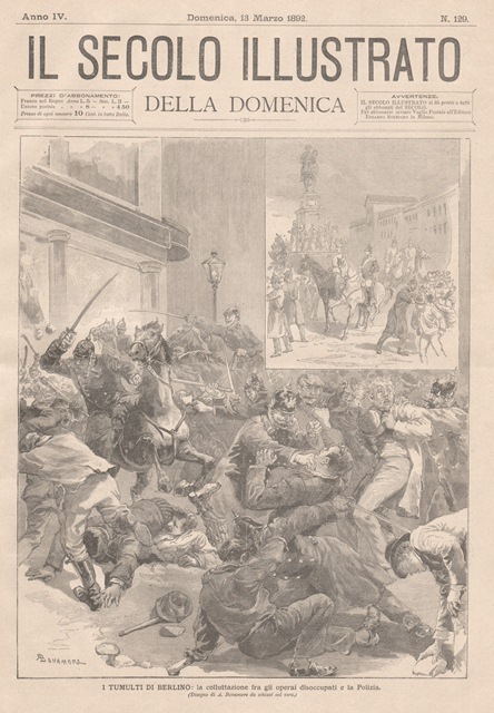 I tumulti di Berlino: la colluttazione fra gli operai disoccupati …