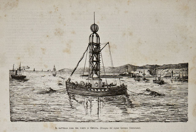 Il battello faro nel porto di Genova