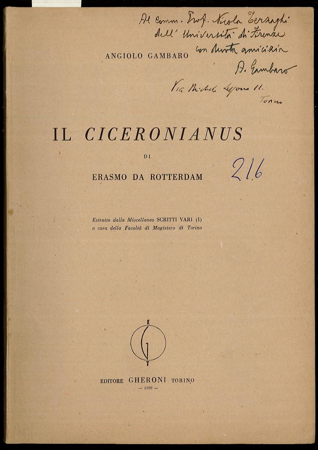 Il Ciceronianus di Erasmo da Rotterdam