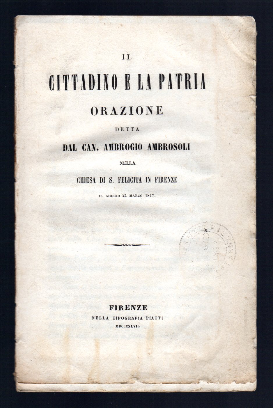 Il cittadino e la patria. Orazione detta dal Can. Ambrogio …