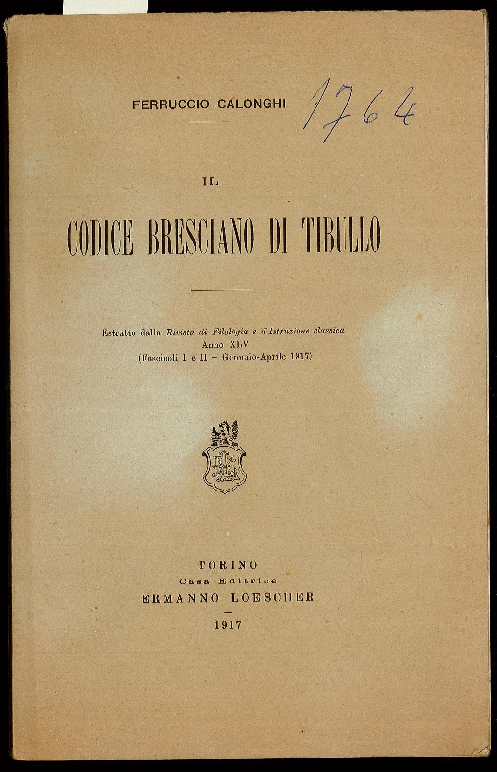 Il codice bresciano di Tibullo