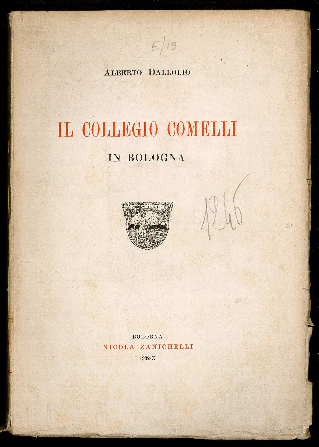 Il colleggio Comelli in Bologna