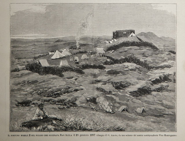 Il fortino mobile B sul poggio che occupava Ras Alula …