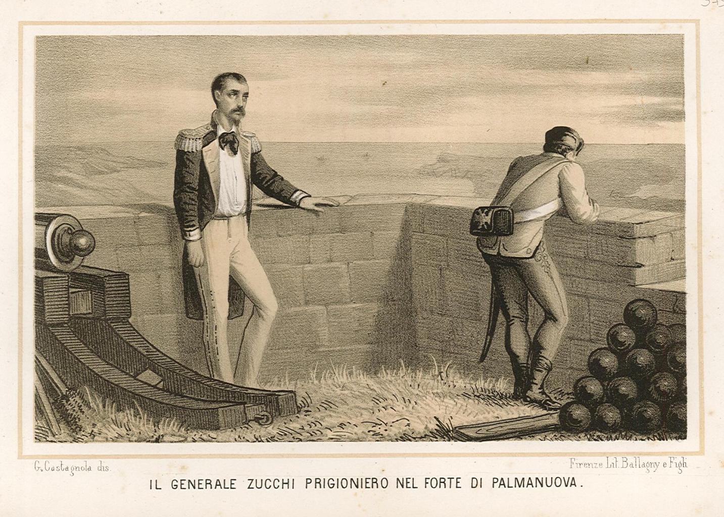 Il generale Zucchi prigioniero nel forte di Palmanuova