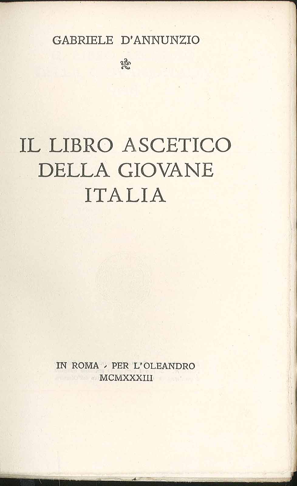 Il libro ascetico della Giovane Italia