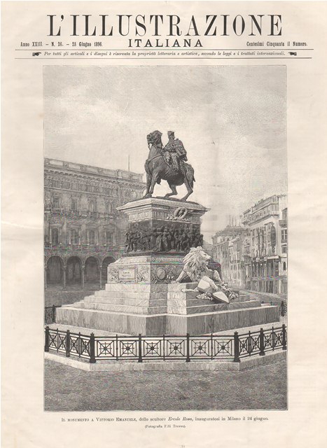 Il monumento a Vittorio Emanuele, dello scultore Ercole Rosa, inauguratosi …