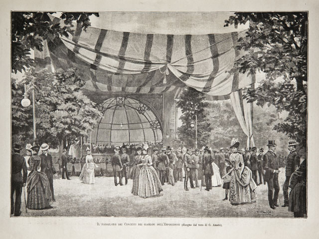 Il padiglione dei Concerti nei giardini dell’Esposizione
