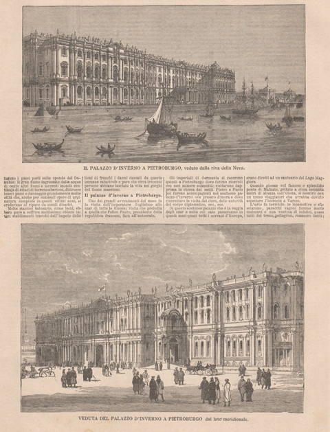 Il Palazzo d’Inverno a Pietroburgo, veduto dalla riva della Neva …