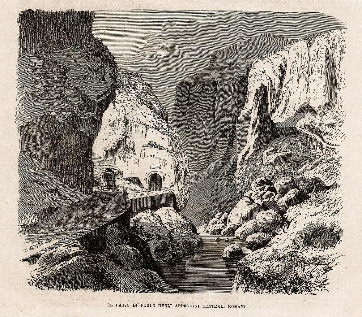 Il passo di Furlo negli Appennini centrali romani