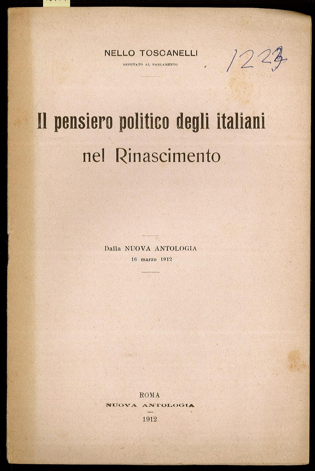 Il pensiero politico degli italiani del Rinascimento