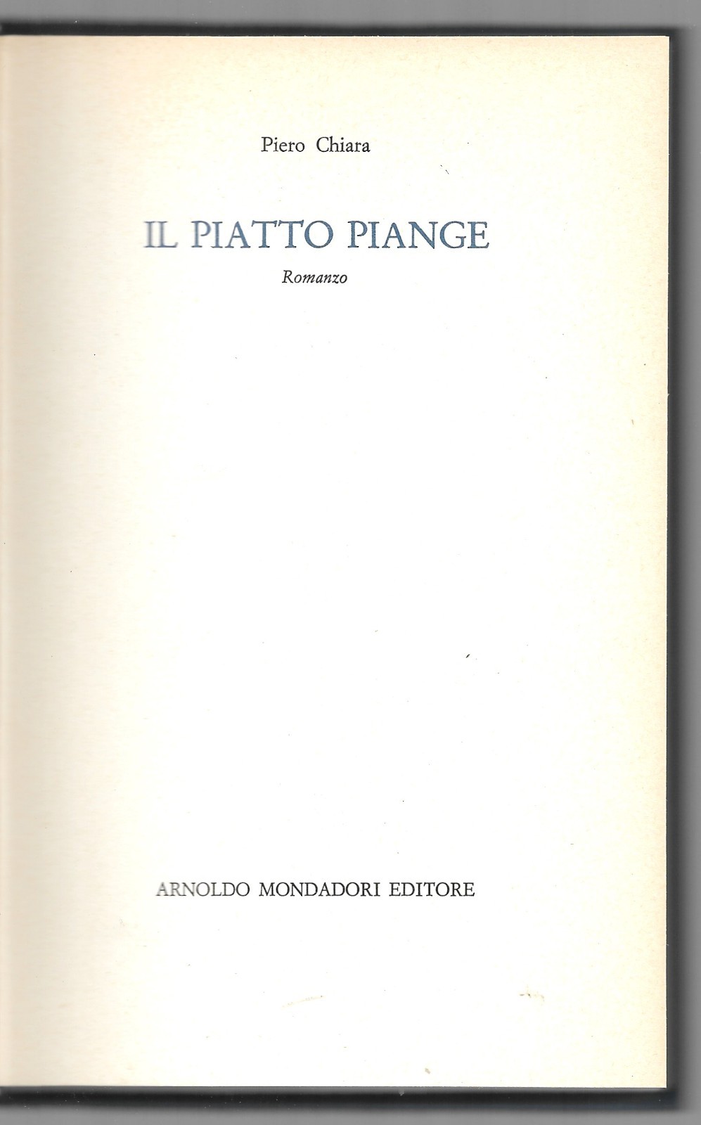 Il piatto piange