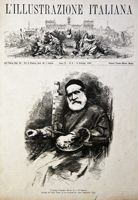 Il pittore Francesco Hayez, m. il 10 febbraio