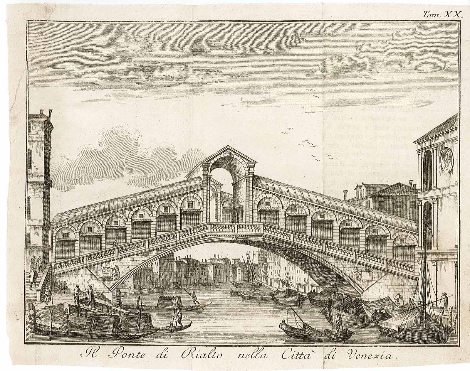 Il Ponte di Rialto nella Città di Venezia.