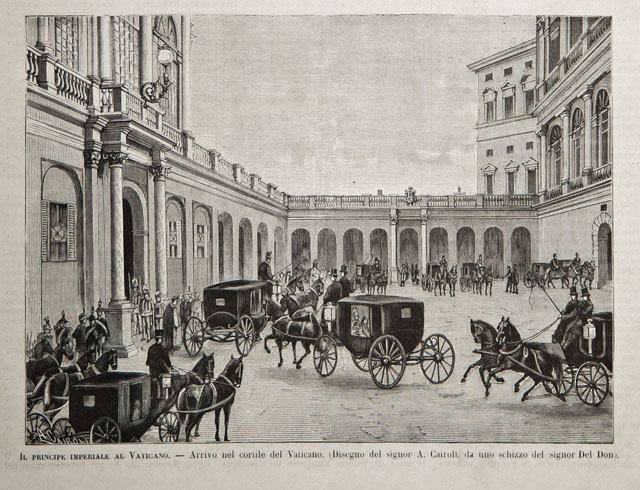 Il principe imperiale al Vaticano / Arrivo nel cortile del …